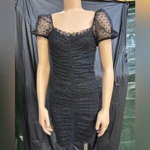 H&M Black Ruched Bodycon Mini Dress